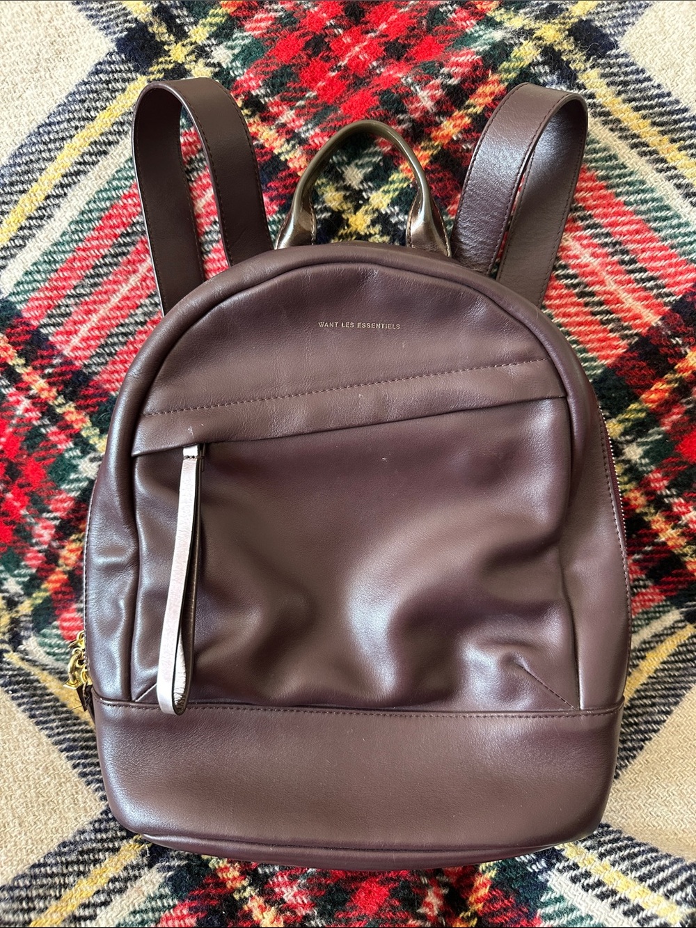 WANT Les Essentiels 🎒 Chocolate Brown / Aubergine  Leather Backpack